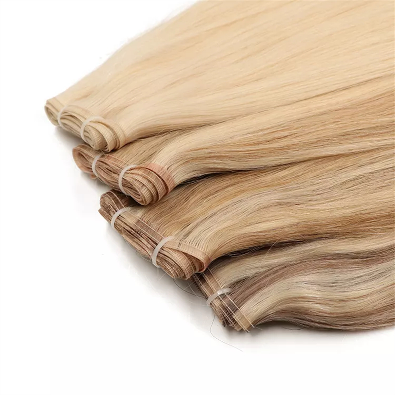 Thick End Soft Flat Weft Unprocessed Cuticle Aligned Virgin Hair Flat Weft Hair Extensions